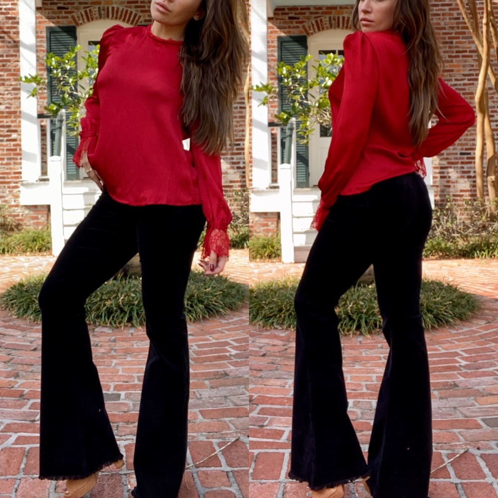 Black Super Flare Corduroy Jeans